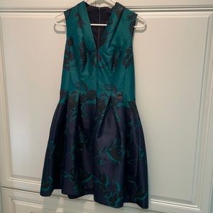 Vince Camuto green/blue a-line dress
